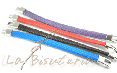 Foto pulseras de colores de cuero espiguilla trenzado