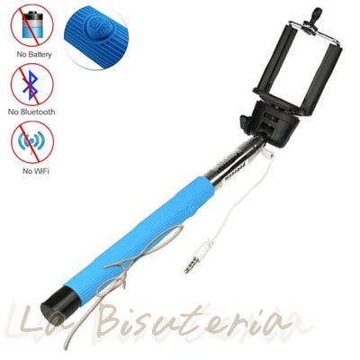 Oferta Palo de Selfie (Selfie Stick) con cable, color azul