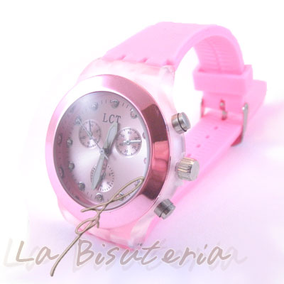 reloj neon color rosa