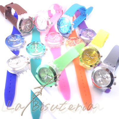 Relojes de colores Nen Metalizado correa de silicona 10 unid.