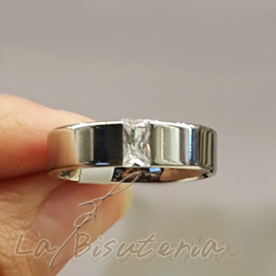 Anillo acero modelo 12200005 plata agata