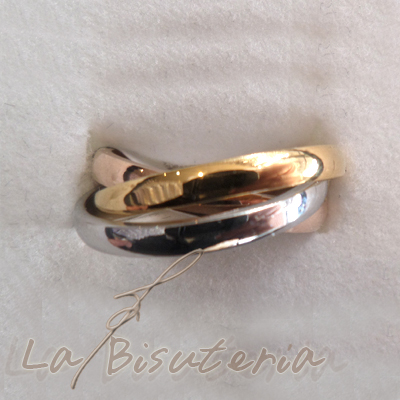 Anillo acero modelo 12250003 triple tricolor