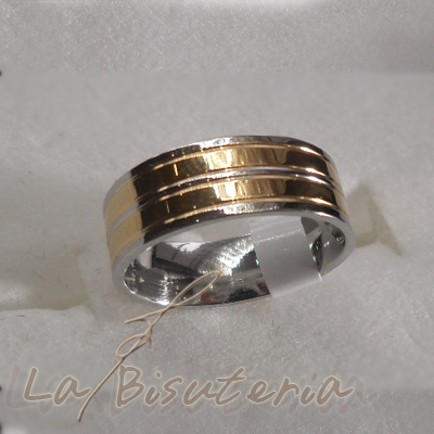 Anillo acero modelo 152013 plata y oro