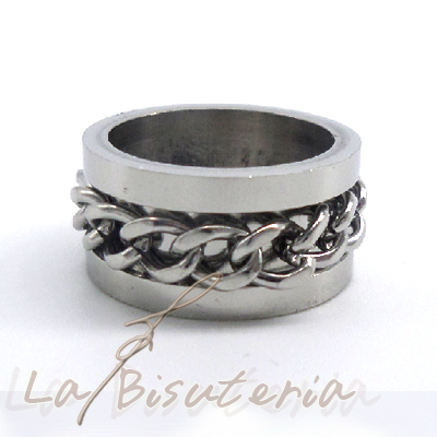 Anillo acero modelo 152510 plata antiestress