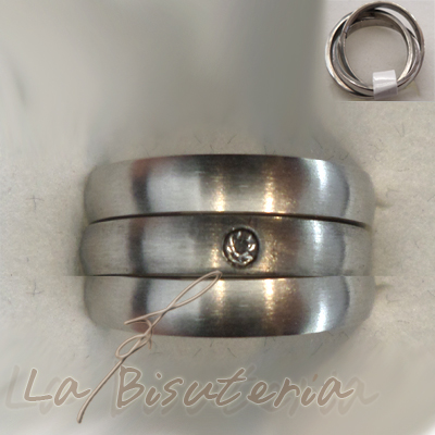 Anillo acero modelo 152519 plata triple