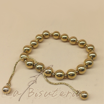 Pulsera bolitas oro