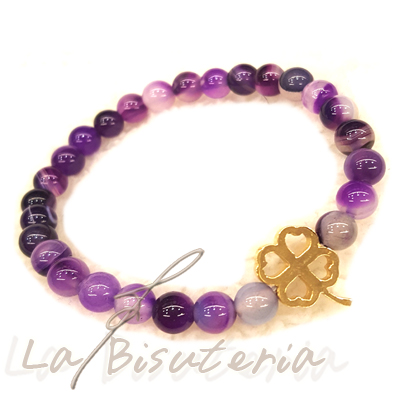 Pulsera Agata morada / varios. Unisex