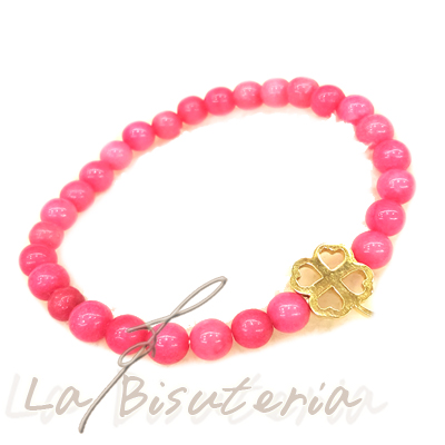 Pulsera Cornalina rosa. Unisex