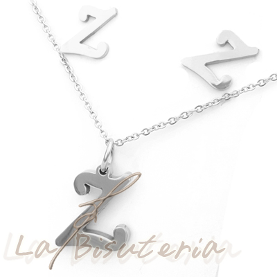 Collar y pendientes 254033, plata. Letra Z