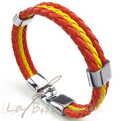 Pulsera Bandera Espaa - trenzada. Tamao hombre