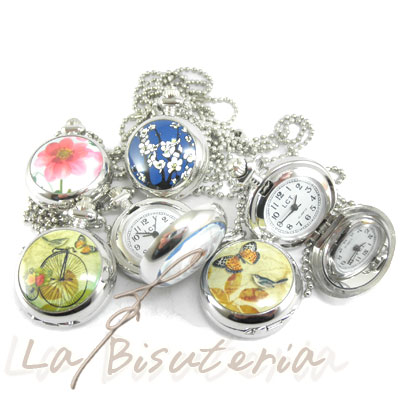 Lote 5 unidades reloj collar camafeo colgante (8 u)