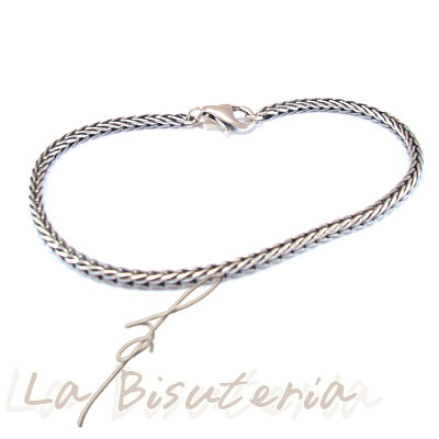 Pulsera para abalorios Trenzada H - Plata 925