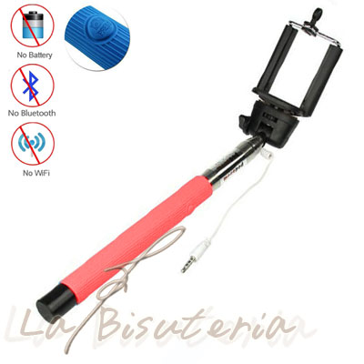 Oferta Palo de Selfie (Selfie Stick) con cable, color rojo