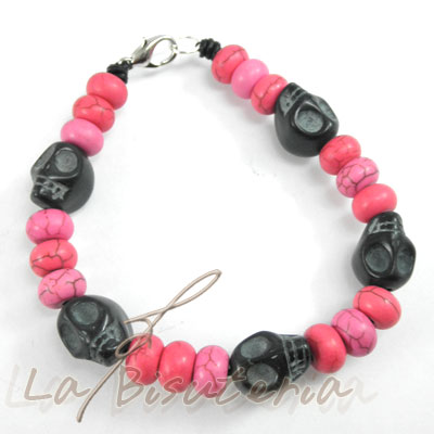 Pulsera de calaveras de colores - abalorios - mod 39