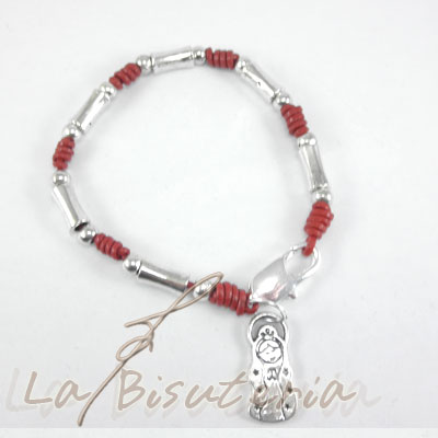 Pulsera Virgencita Plis, virgencita porfis, modelo 18 - Rojo