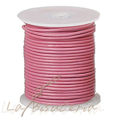 25 metros Cordn de cuero color ROSA. Varios gruesos