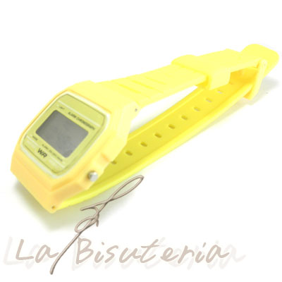 Reloj F-91W. Color Amarillo