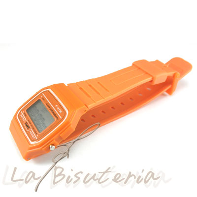 Reloj F-91W. Color Naranja