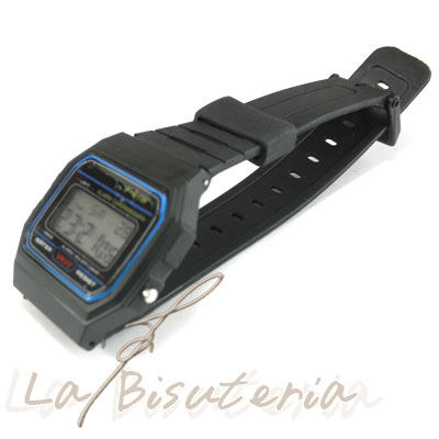 Reloj F-91W. Color Negro.