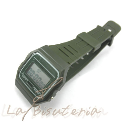 Reloj F-91W. Color Verde Aceituna (verde militar)