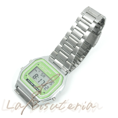 Reloj F-91W. Plateado - Metalico Verde