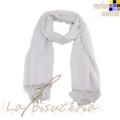 foular pashmina premium color blanca