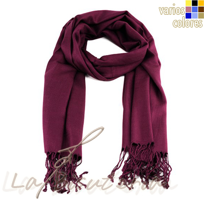 foular pashmina premium color burdeos