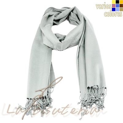 foular pashmina premium color plata