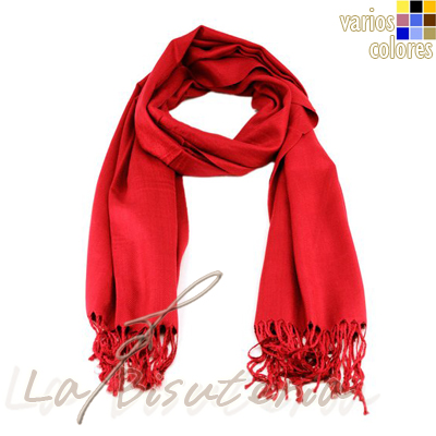 1 unidad - foular pashmina premium color rojo