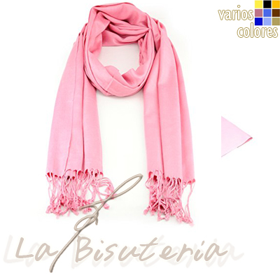 1 unidad - foular pashmina premium color rosa chicle