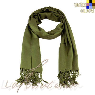 foular pashmina premium color verde aceituna