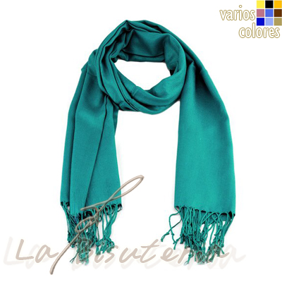 foular pashmina premium color verde azulado