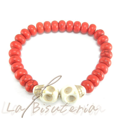 Pulsera de calaveras de colores - abalorios - mod 60