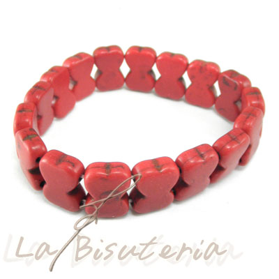 Pulsera howlita color rojo - modelo 301