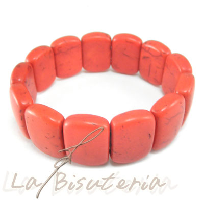 Pulsera howlita color rojo - modelo 302