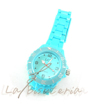 Reloj tipo jellys colores color azul. Cierre Acero.